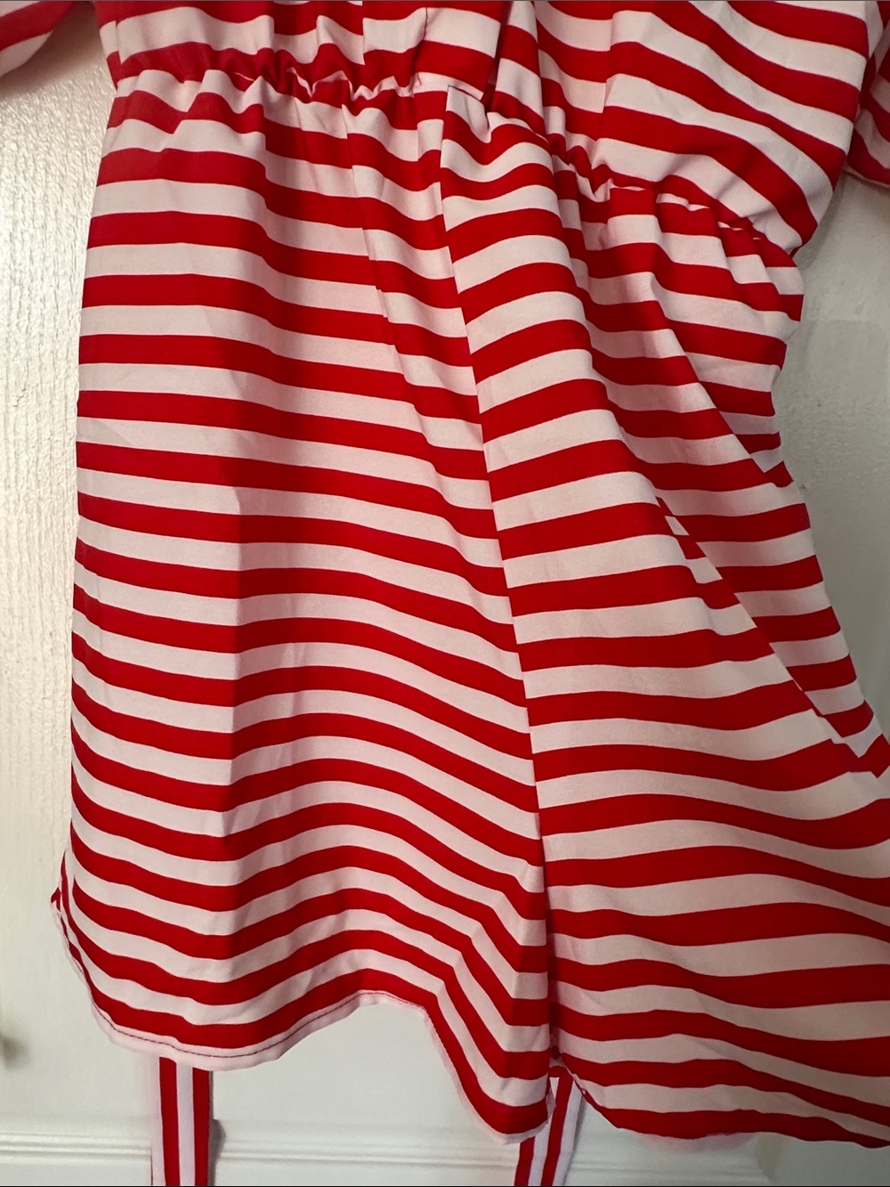 SHEIN Red & White Striped Belted Jumpsuit - Picture 2 of 4